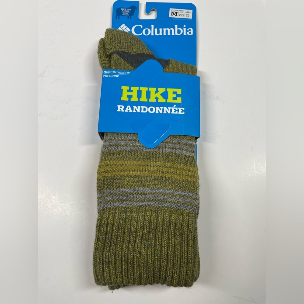 columbia hiking crew merino wool socks size medium US M6-9, W8-11.5